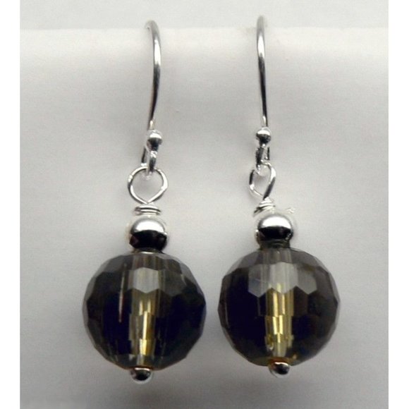 Dangle Sterling SILVER Ball Earrings - Picture 5 of 5